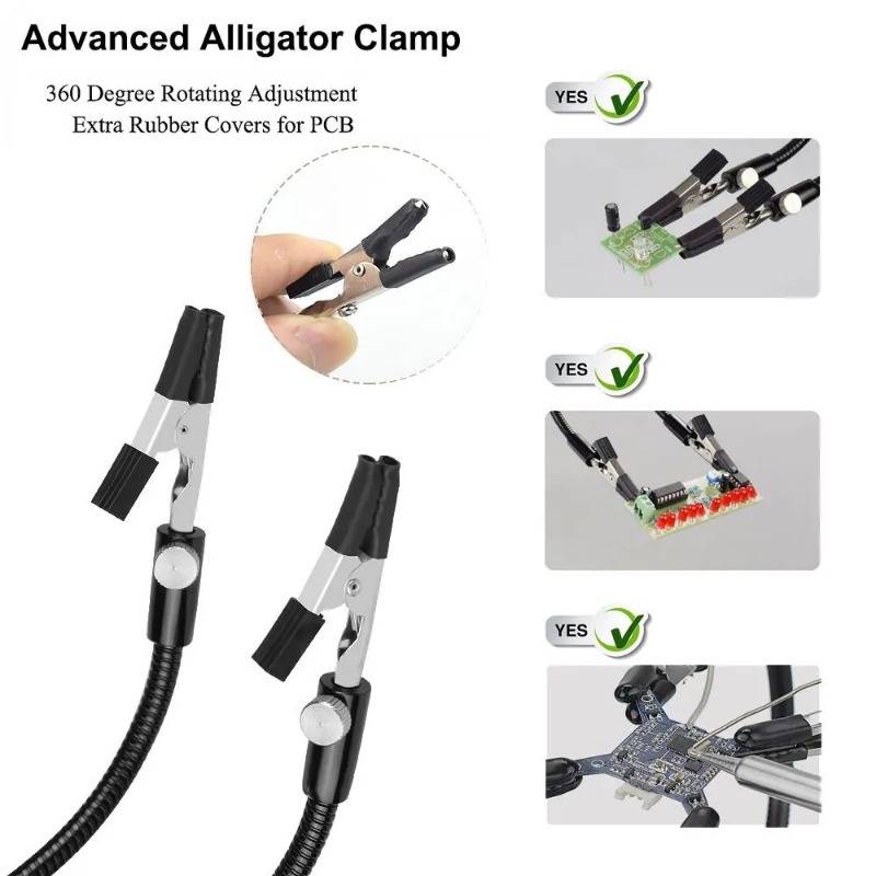 Desk Clamp Soldering Station Holder PCB Alligator Clip Multi Soldering Helping Hand Third Hand Tool for Welding Repair. 