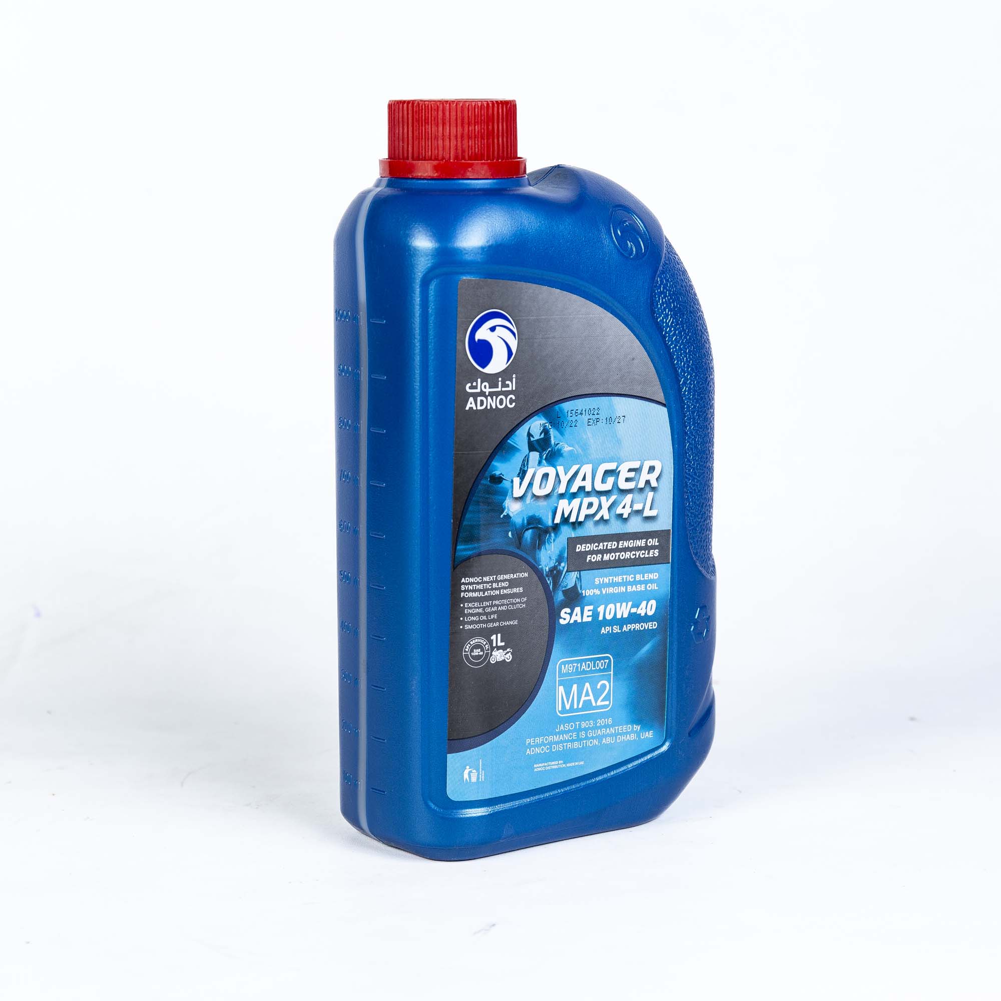 Voyager MPX4-L, SAE 10W-40, API SL/MA2, Synthetic Blend Motor Cycle Engine Oil_1 Liter. 