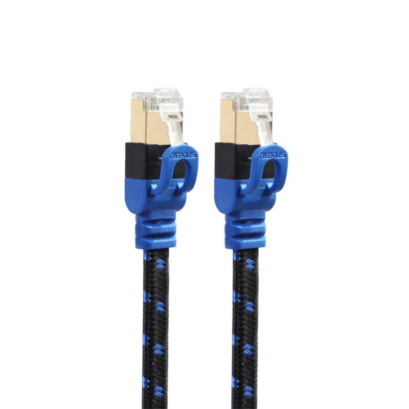 CAT7-2 Flat 10G Network Cable 10G Double Shielded Pure Copper Network Cable RJ45 Ethernet High Speed Patch Cord Laptops Cable. 
