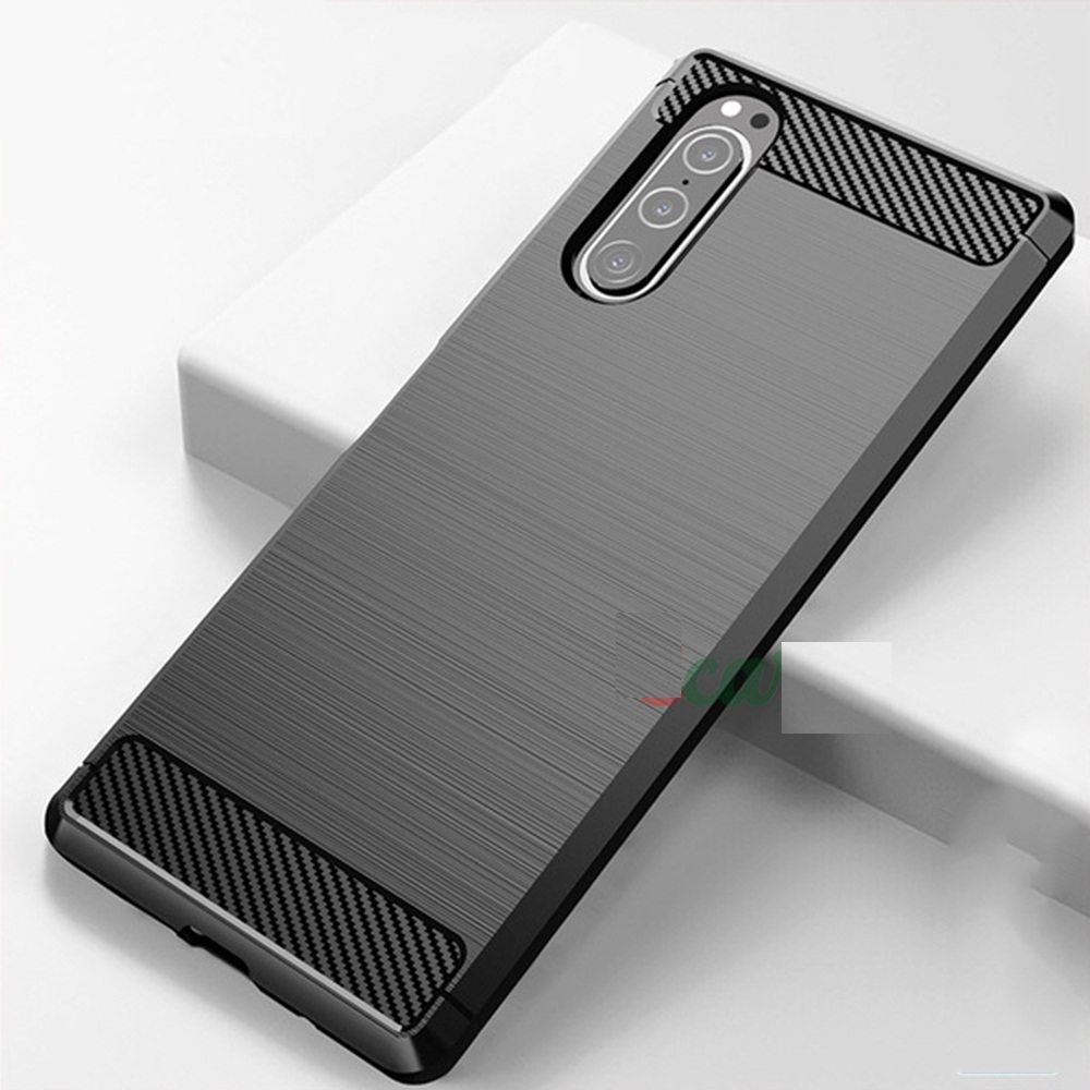 For Sony Xperia 5 ii (Mark 2) Luxury Brushed Solid Color Back Cover Camera Protection Shockproof Softcase. 
