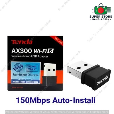 Tenda W311MI AX300 Wi-Fi 6 300Mbps Wireless Nano USB Adapter- mini USB adapter
