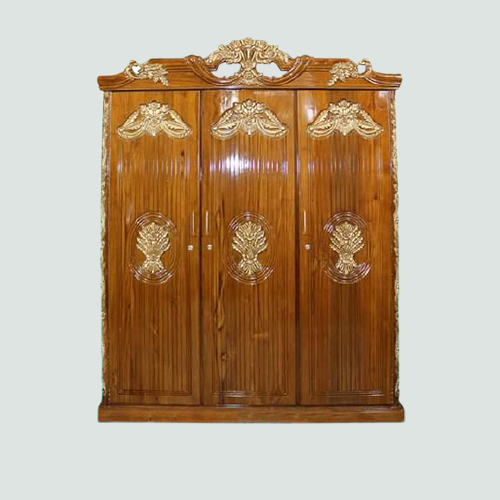 Wood Almirah A-791 3 Shutter Finishing Smoothly