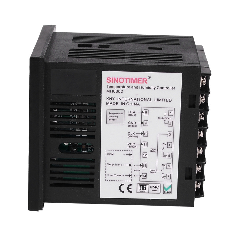SINOTIMER 2X Temperature Humidity Controller, MH0302 Panel Mounted Digital Temperature and Humidity Controller Sensor. 