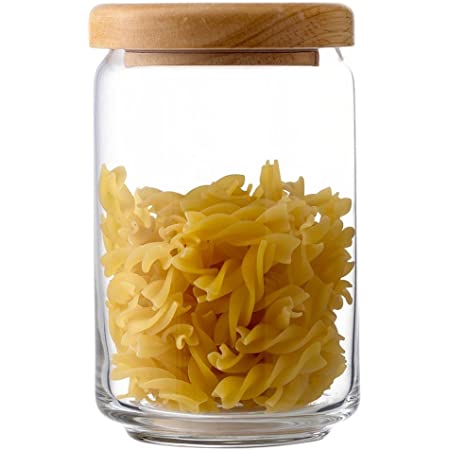 Ocean Jar Pop with Wood Lid - 650ml | Airtight & Durable | Stylish Storage Solution 5B2523W. 