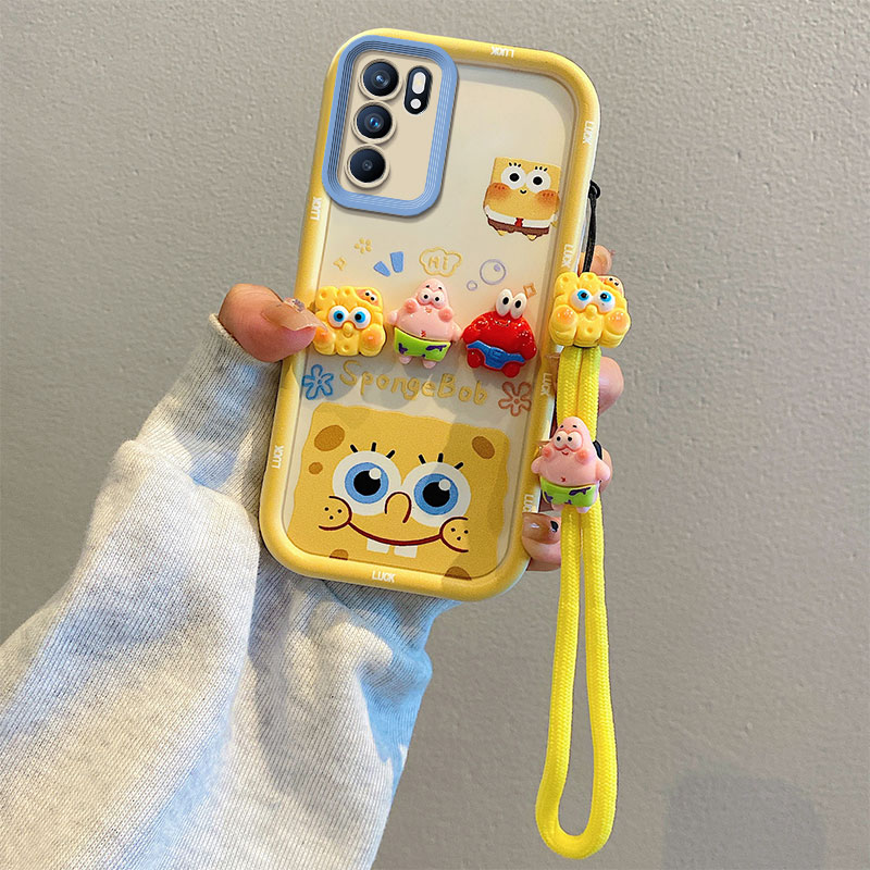 Sroof Case For OPPO A1K A1 Pro A3X A5 Pro A5X A7X A8 F9 F19 F21 Pro K10 F11 A11 A15S A16K A17K A31 A32 A33 A35 A36 A39 A52 A53 A54 A55 A57 A60 A72 A76 A77 A78 A79 A83 A92 A96 Reno5Z 7Z 8Z New Cute Angel Eyes with Six Cartoon Animals phone case back cover