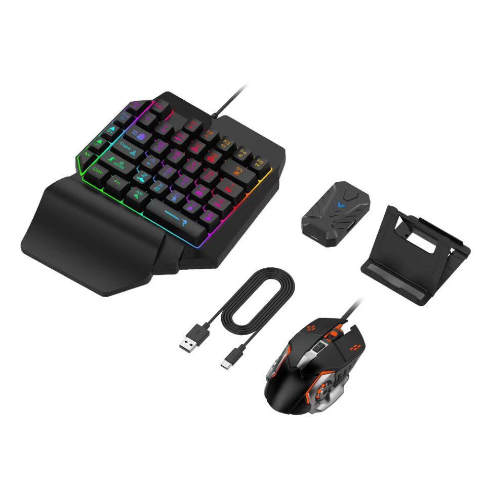 5 In 1 Combo Gaming Keyboard And Mouse Wireless Bluetooth For PC Smartphone PUBG Mobile Game Accessories. 