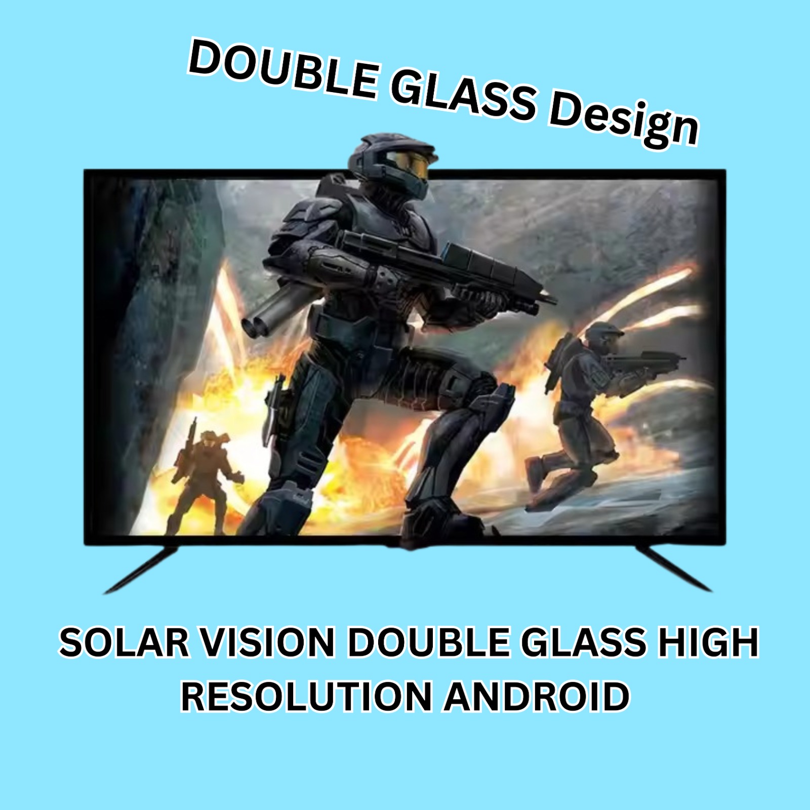 Solar Vision 32 Inch Double Glass  Smart Android LED TV FHD. 