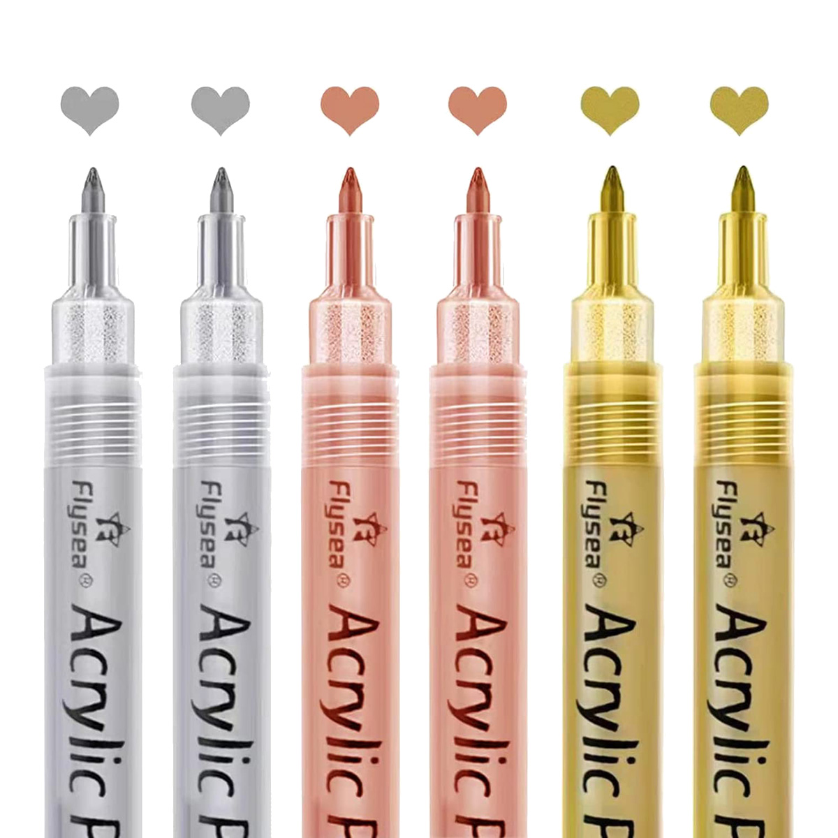 Acrylic Paint Pens - Gold,Silver and Rose Gold Paint Pens
