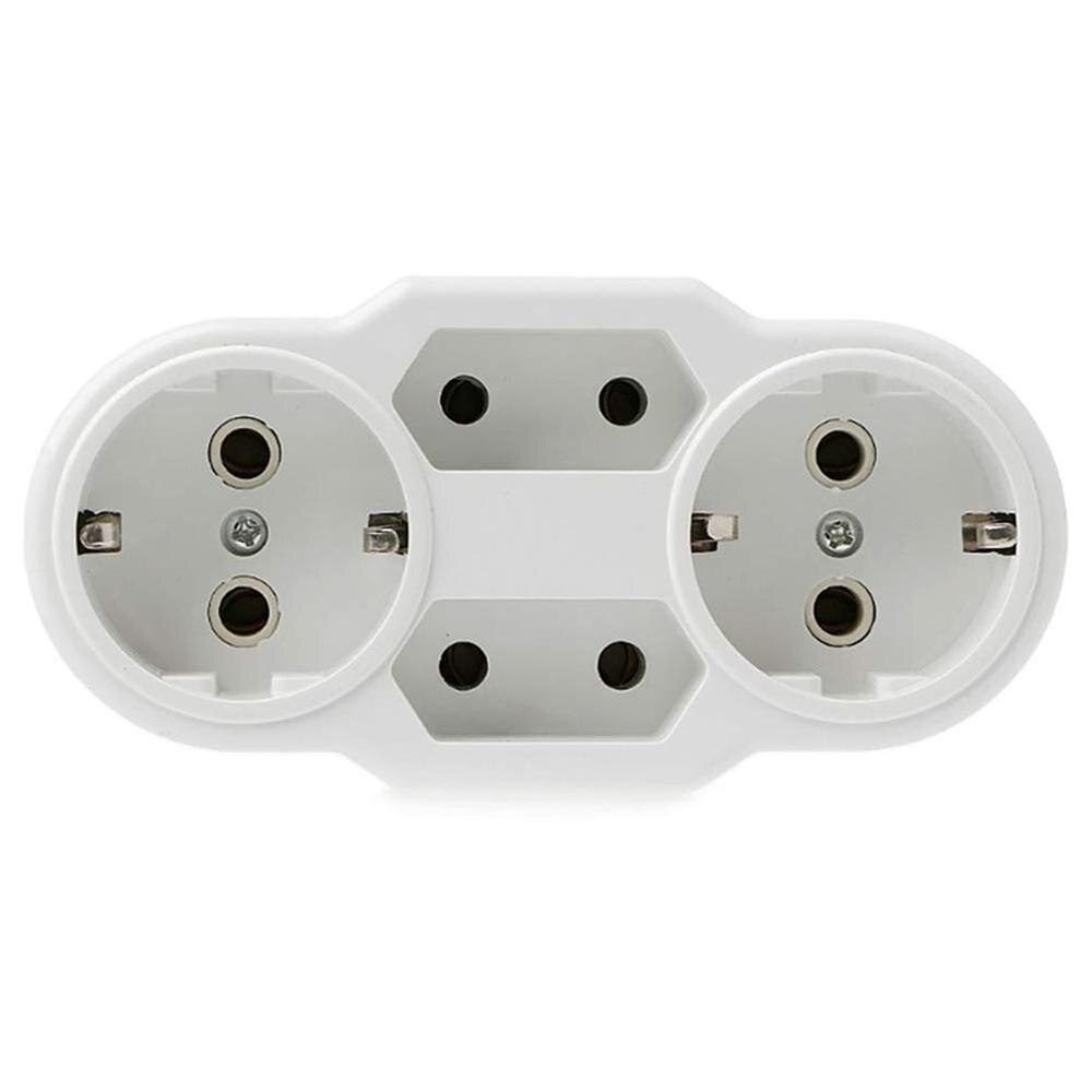 Triple Plug Protective Contact Multiple Plug Power Distribution Adapter EU to Russian Conversion Socket Plug. 