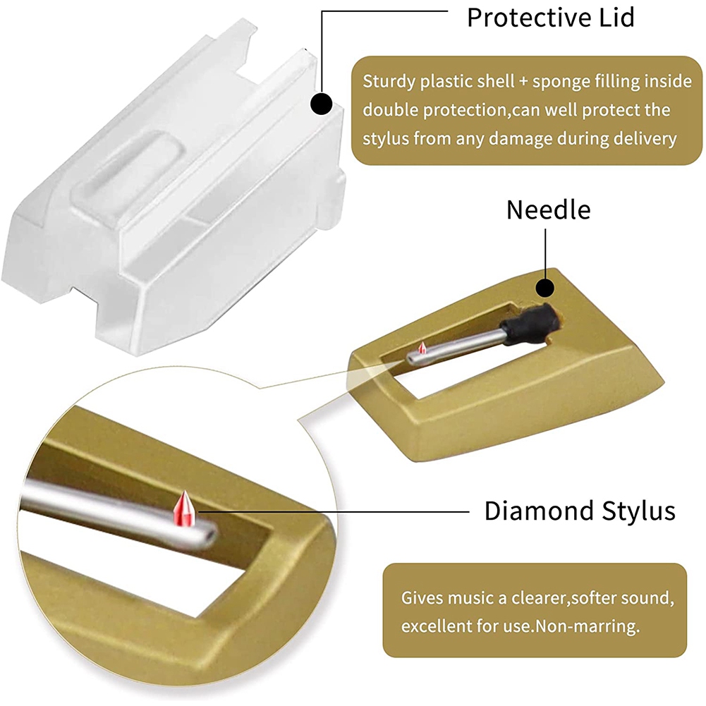 Record Player Needle, Upgraded Record Player with Diamond Stylus Replacement for ,, ION, LP. 