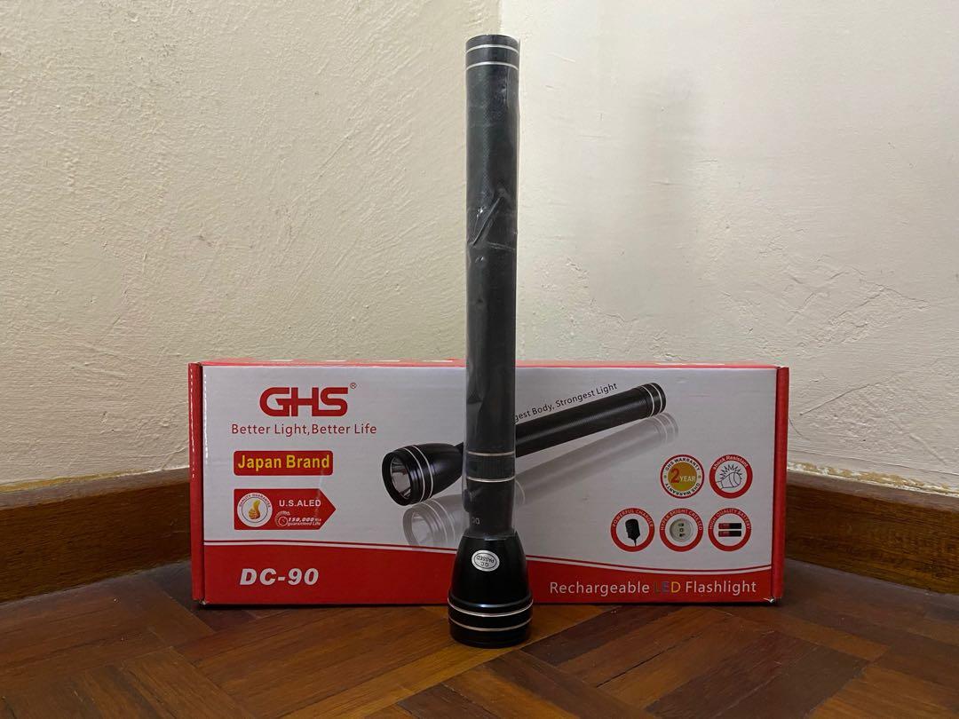 GHS DC-90 / DC-90 PLUS LED RECHARGEABLE Torchlight JAPAN DC-90 PLUS RECHARGEABLE LED FLASHLIGHT LONG BATTERY LIFE TORCH LIGHT. 