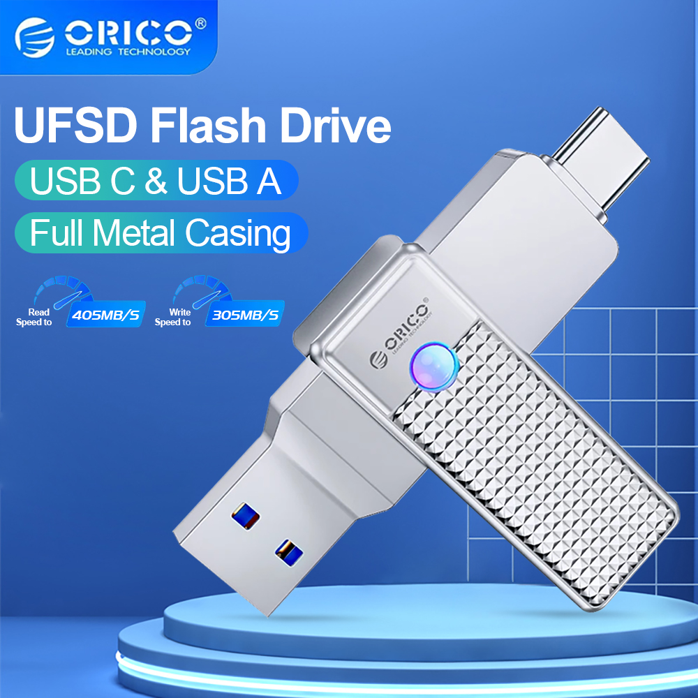 ORICO 2 in 1 OTG USB 3.2 Usb-C Flash Pen Drive Memory Stick Usb3.2 Flash Disk 64GB/128GB/256GB Type C Pendrive