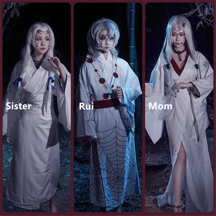 Compre 4 pçs anime demon slayer kimetsu não yaiba aranha oni ayaki rui  cosplay traje quimono masculino conjunto completo roupa de festa de  halloween