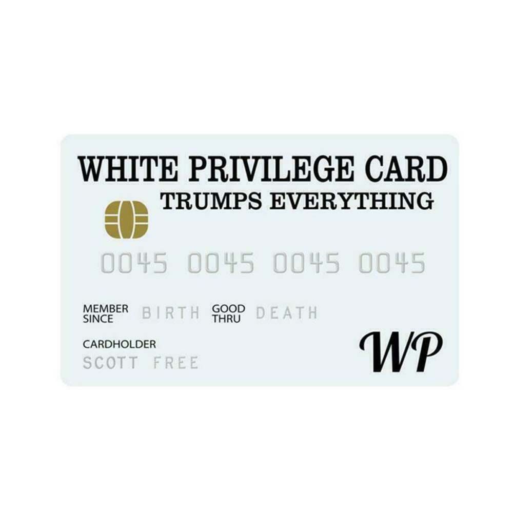 White Black Privilege Card Credit Card Trumps Everything Official Race Card Gag Novelty Wallet Size Collectable Laminated Gift. 