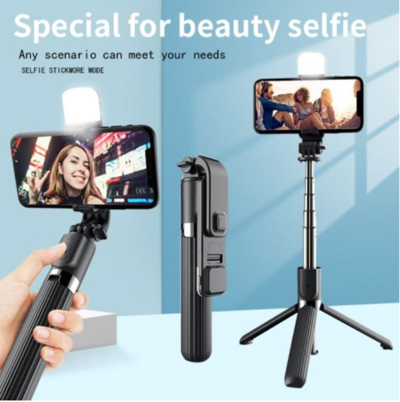 Content Creators Combo Package Selfie Stick with LED Light and K8 Wireless Type C Microphone. 