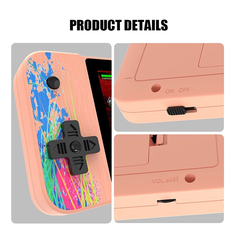 G3 Portable Retro Arcade Gamepad 800 Classic Games 3.5in Screen Handheld Game Console 1200MAh Game Controller Pink. 