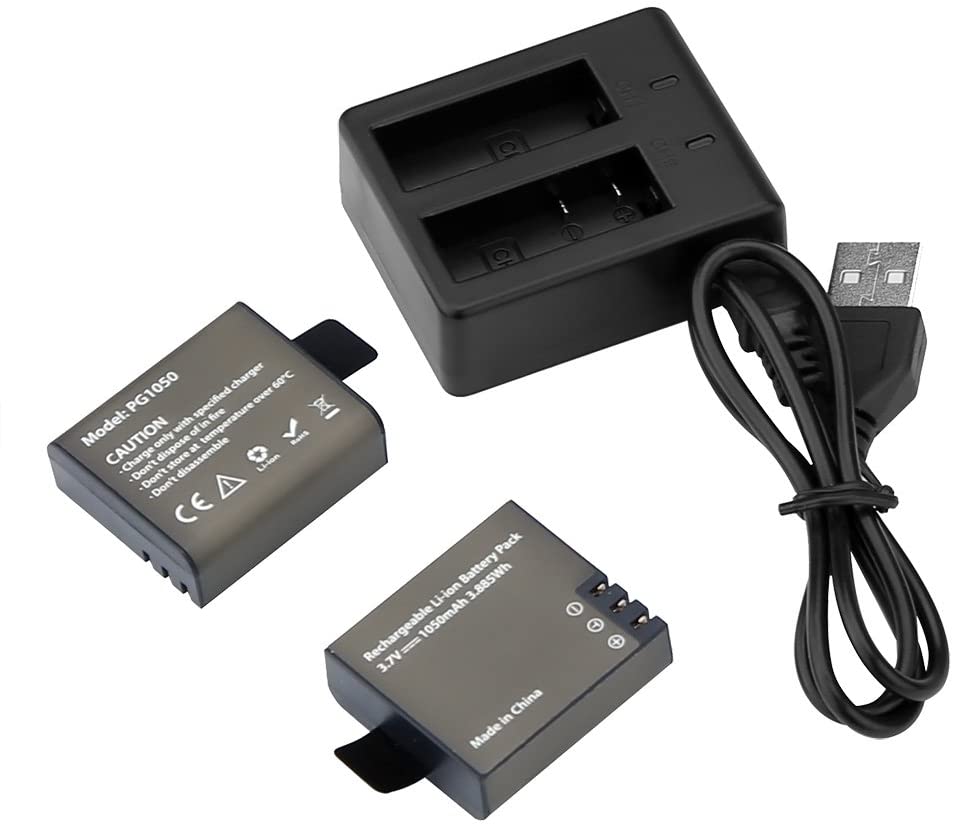 EKEN Battery SJCAM SJ5000 battery + Dual Battery Charger PG1050 1050mAh MotoAuto Remax SJ4000 SJ5000x M10 dbpower ex5000 Soocoo Gitup Git2 Action Cam. 