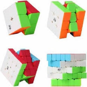 Rubiks Cube Combo Set of 2x2 3x3 4x4 5X5 high Speed stickerless Magic Cube. 