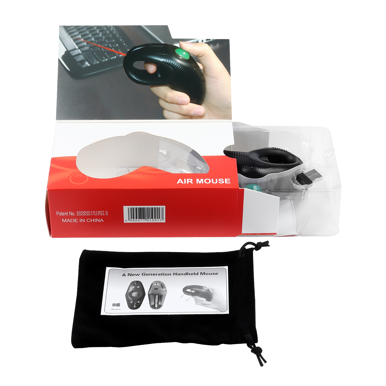 Wireless Trackball Mouse 2.4GHz Wired Thumb-Controlled Digital Mause 10M Handheld Vertical Track Ball Optical Ergonomic Mice. 