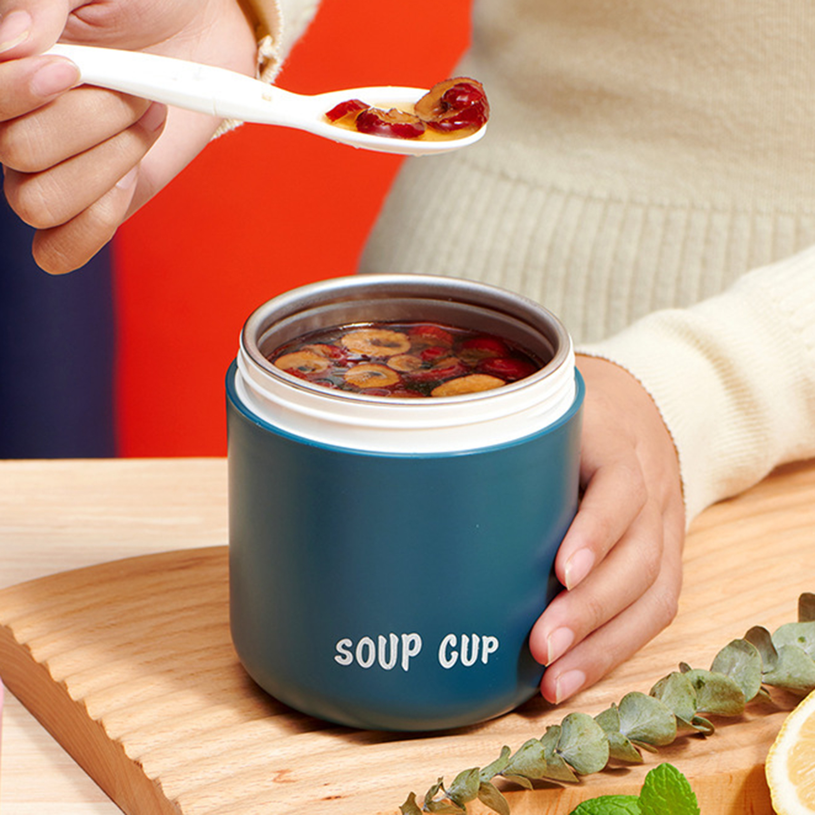 Insulated Food Container Portable Stainless Steel Insulated Food Jar Leakproof Large Capacity Thermal Lunch Container for Hot Food Soup 500ml. 