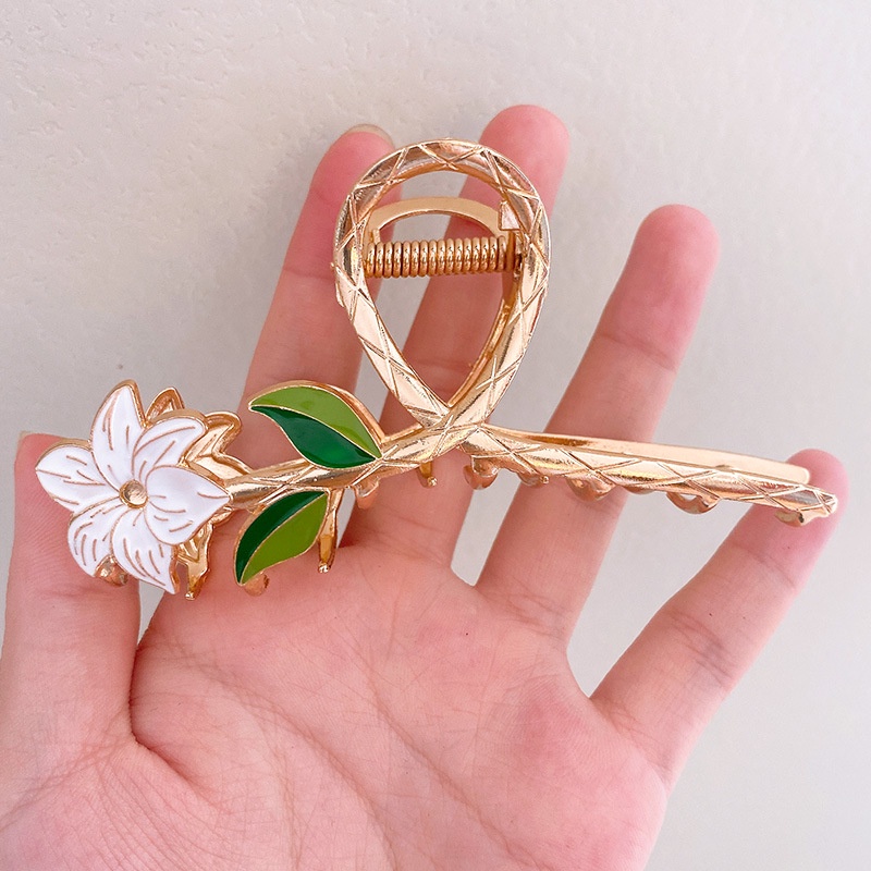 New 2023 Fashion Enamel Lily Flower Hair Clip Accessories for Women
