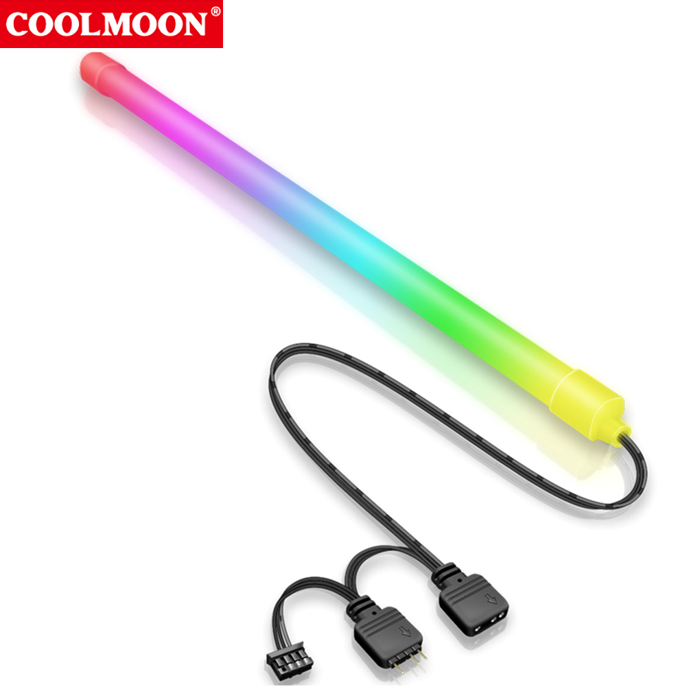 Coolmoon 30Cm Rgb Led Strip Argb Pc Case Led Light Bar 5V 3PINx2 + 4PIN Desktop Computer Case chassis Diy Kleurrijke Sfeer Lamp. 