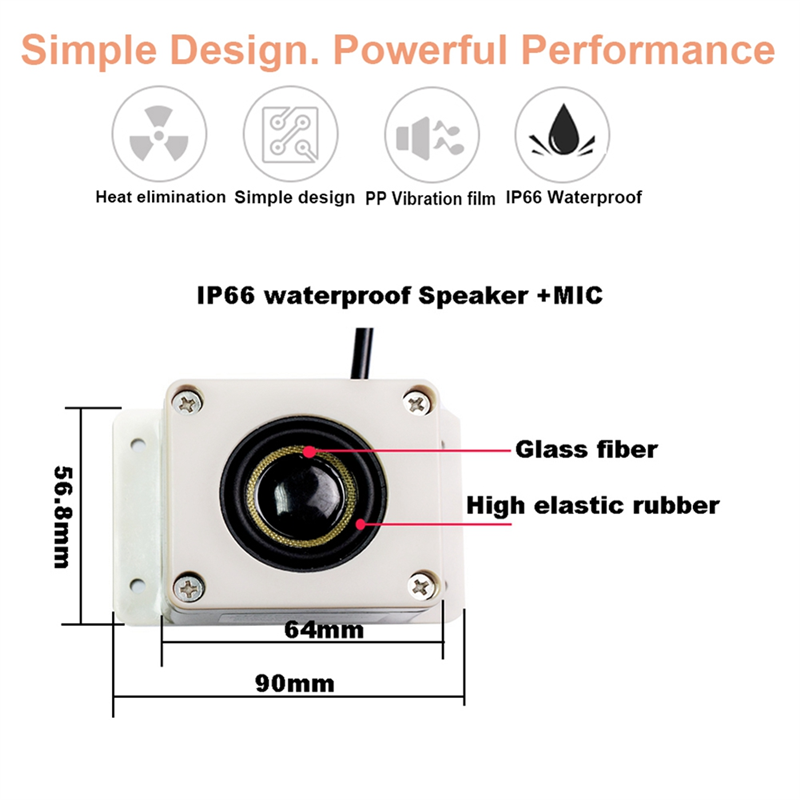 Waterproof Microphone Speaker in 1 Device for Security Camera Outdoor for IP Camera Audio Recording Two Way Interphone Easy to Use. 