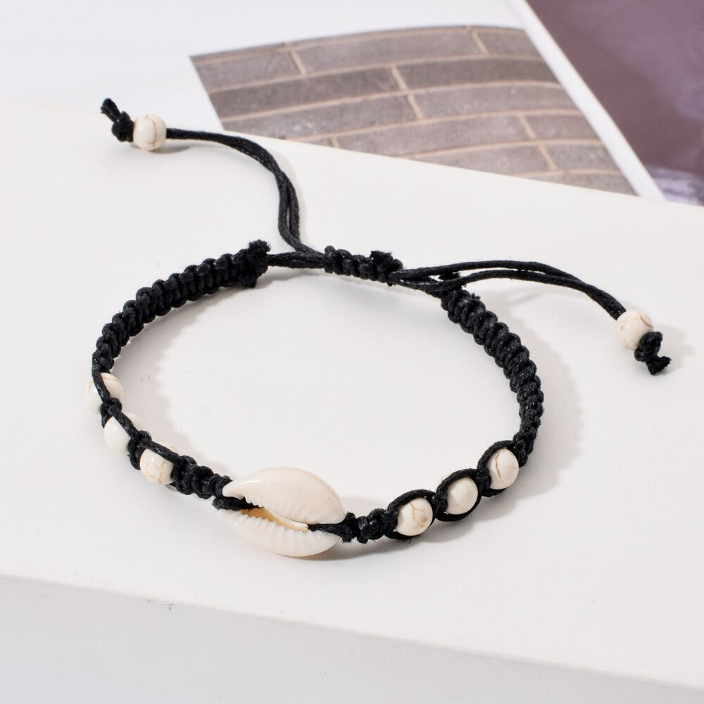 Summer Sea Shell Bracelet Fashion Beach Natural Seashell Handmade String Bracelets Bangles for Women Men Anklet Boho Jewelry. 