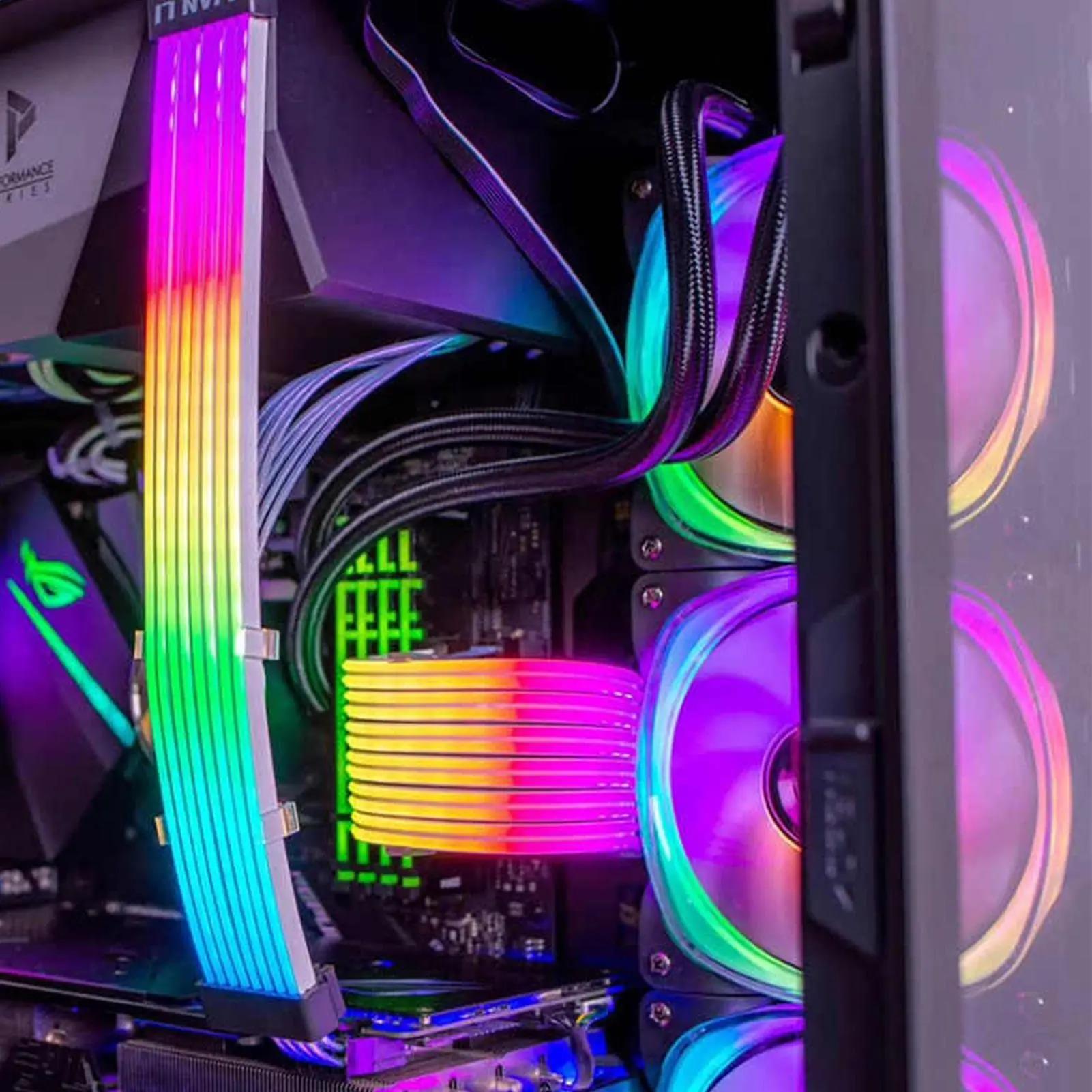 Motherboard RGB Extended Pin Power Cord Pin 6+2 GPU 8n PCIEX 24PiARGB PSU Power Extension Cable RGB Flow AT Long Cable. 