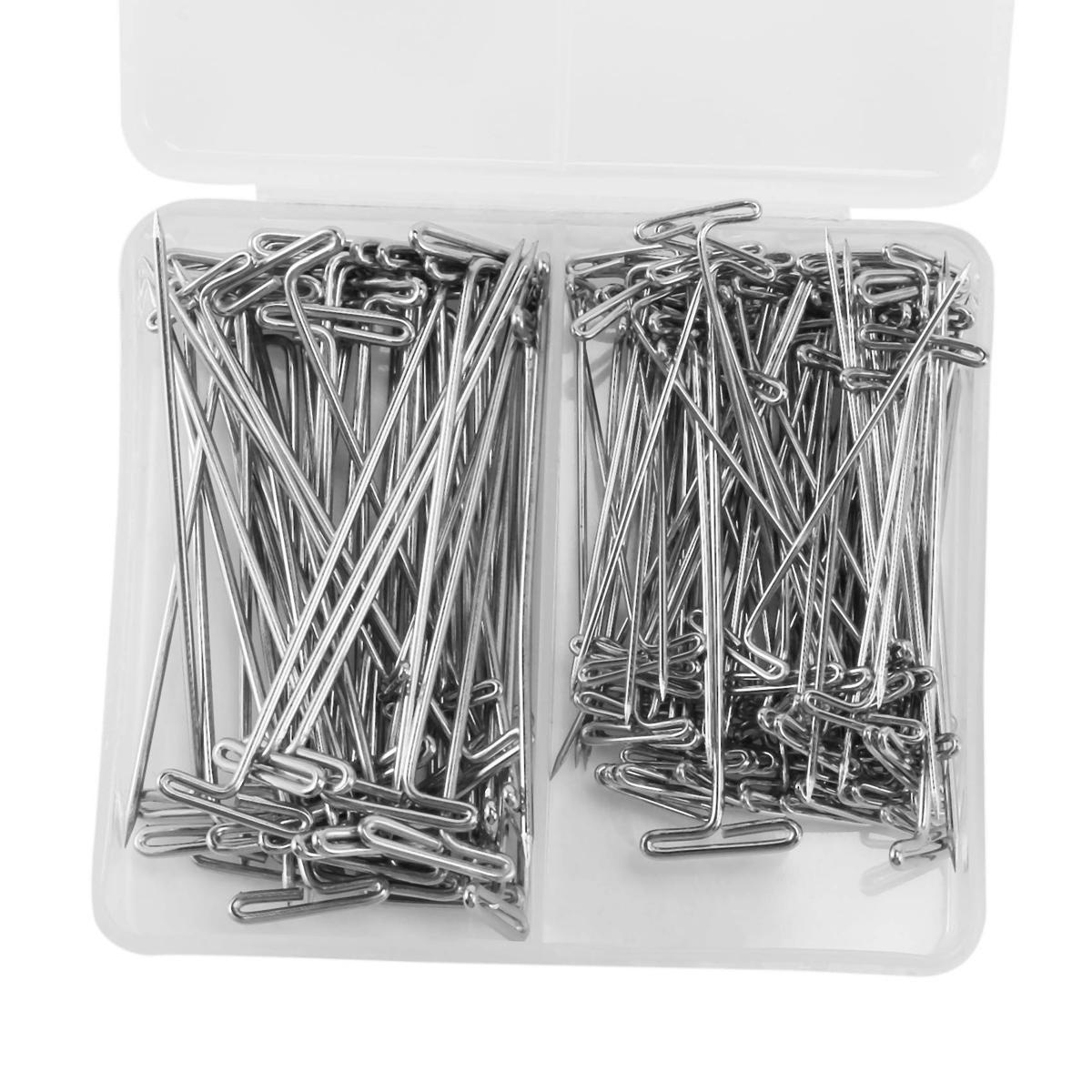 Steel T-pins 2 Inch, 1-1/ 2 Inch for Blocking Knitting, Modelling and Crafts, 150 Pieces