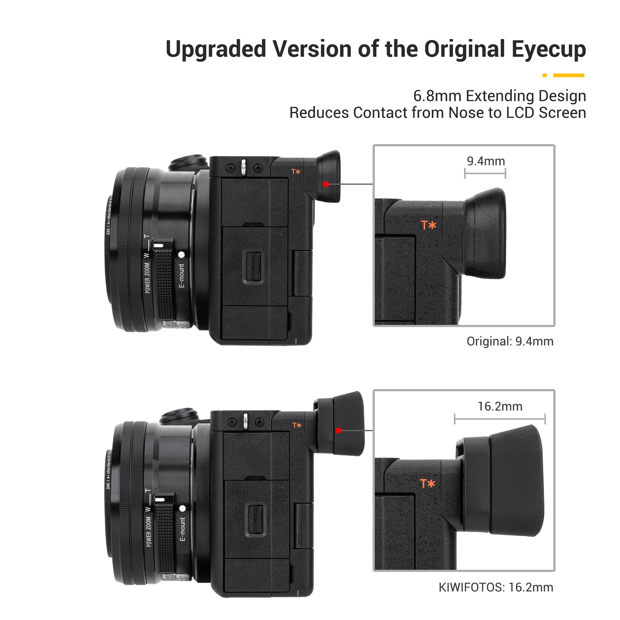 A7CII A7CR A7R A7R II A7R III A7C A6100 A6700 Eyecup Eyepiece Soft Silicon Extended Camera Viewfinder for Sony Series Mirrorless. 