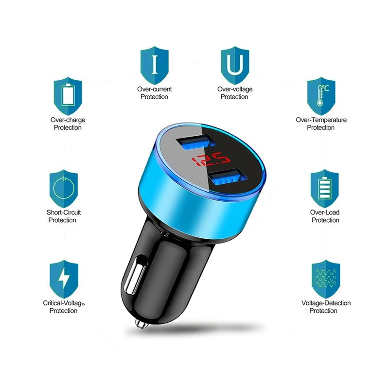 Mobile Phone Car Charger For Samsung Galaxy S20 FE A32 5G OPPO Find X3 X2 Lite Neo Pro A5 A9 2020 A8 3.1A Dual USB Fast Charger. 