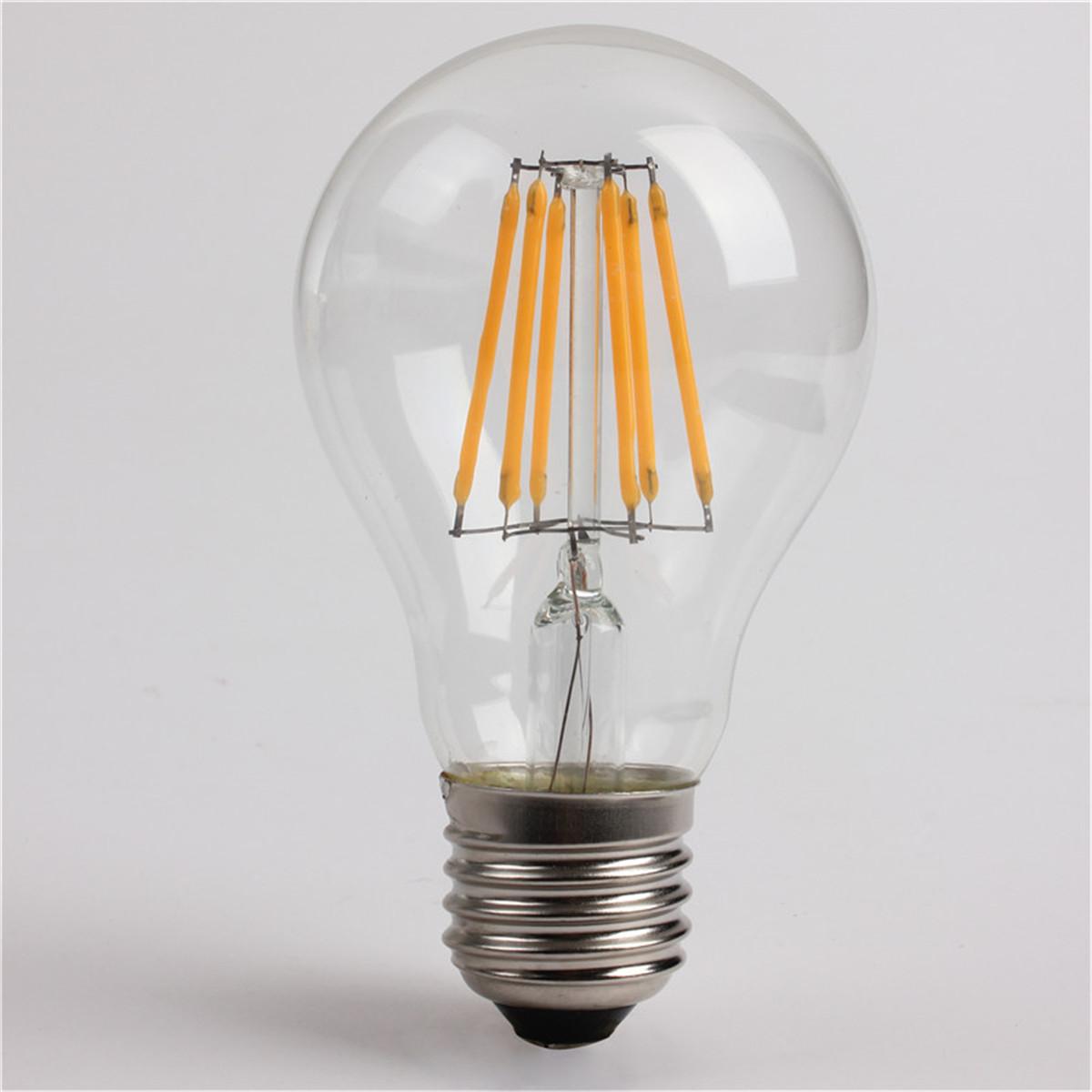 E27 E14 LED 6W COB Edison Retro Filament Light Tungsten Globe Lamp Bulb AC 110V 220V  360 Deg CE (Warm White). 