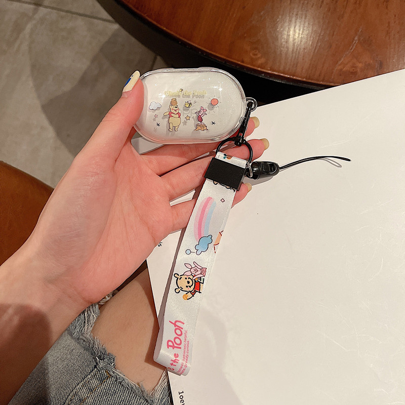 New Earphone Case For oppo enco buds Cute cartoon pattern soft shell Headset Protecte transparent Case For oppo enco w31 Lite Hand Strap. 