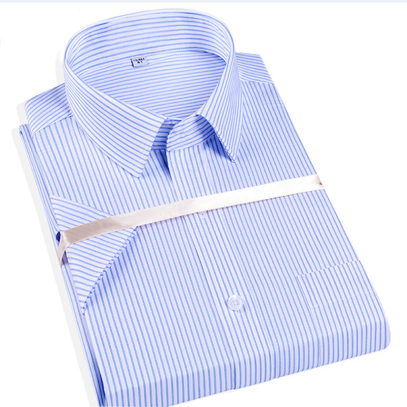 Brand cut label men's new summer classic peak collar jacquard business formal youth casual men's short sleeve shirt