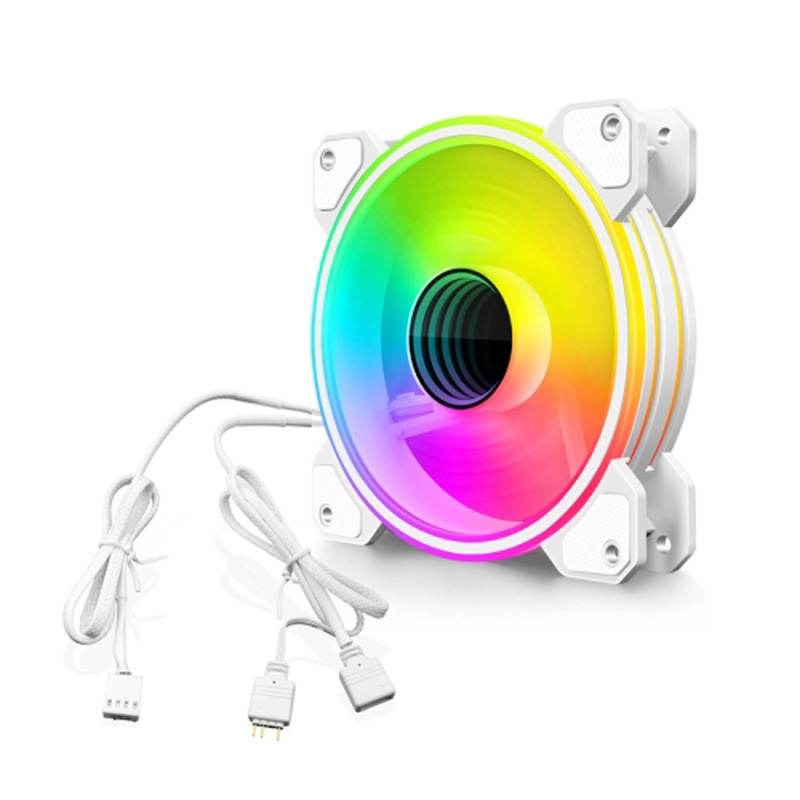 COOLMOON 12cm Infinity Lens Computer Cooling Fan PWM ARGB Chassis Cooling Fan WF1 (Black)/WF1 (White)