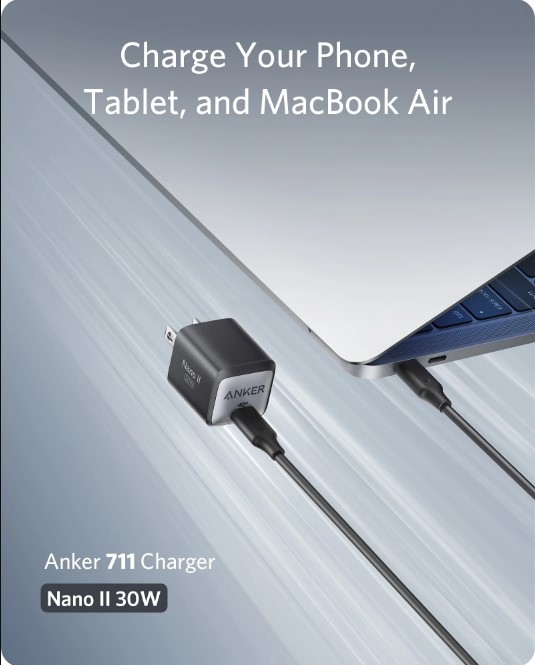 Anker 711 Charger Nano II 30W is a USB C Charger with Anker Nano II 30W Fast Charger Adapter, GaN II Compact Charger. 
