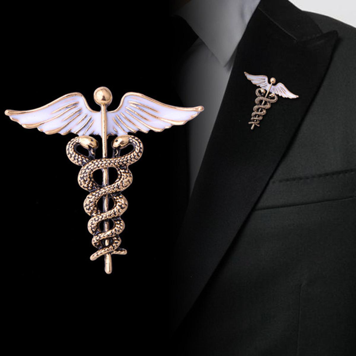 Fashion Retro Angel Wings Men's Badge Brooch Pin Snake Brooches Lapel Medal Women Shirt Collar Clothing & Accessories