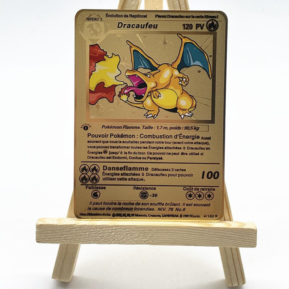 Newest Pokemon Vmax V GX EX Shiny Gold Metal Card PV French Game