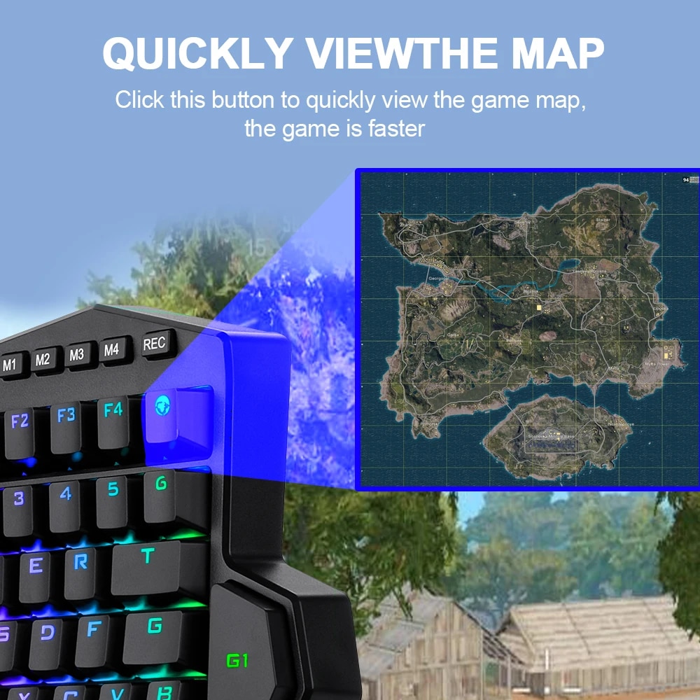REDRAGON DITI K585 RGB 42 Key One-handed USB Mechanical Gaming Wired Keyboard Blue Switch 42 Keys Gamer for Computer PC Laptop. 