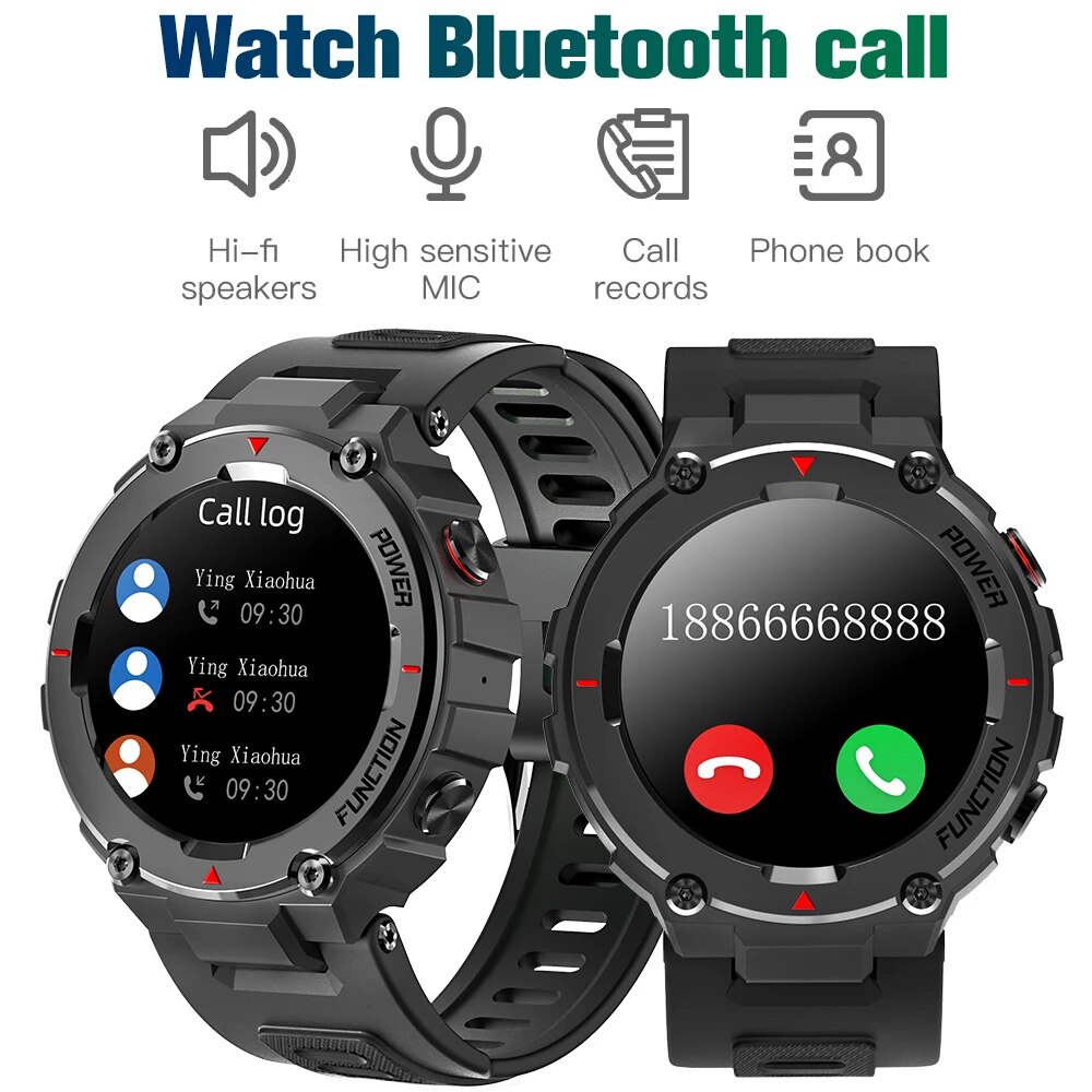 JOEME F26 Bluetooth Call Men Outdoor Military Sport Smart Watch 320mAh Long Standby Heart Rate Blood Pressure Monitor Smartwatch. 
