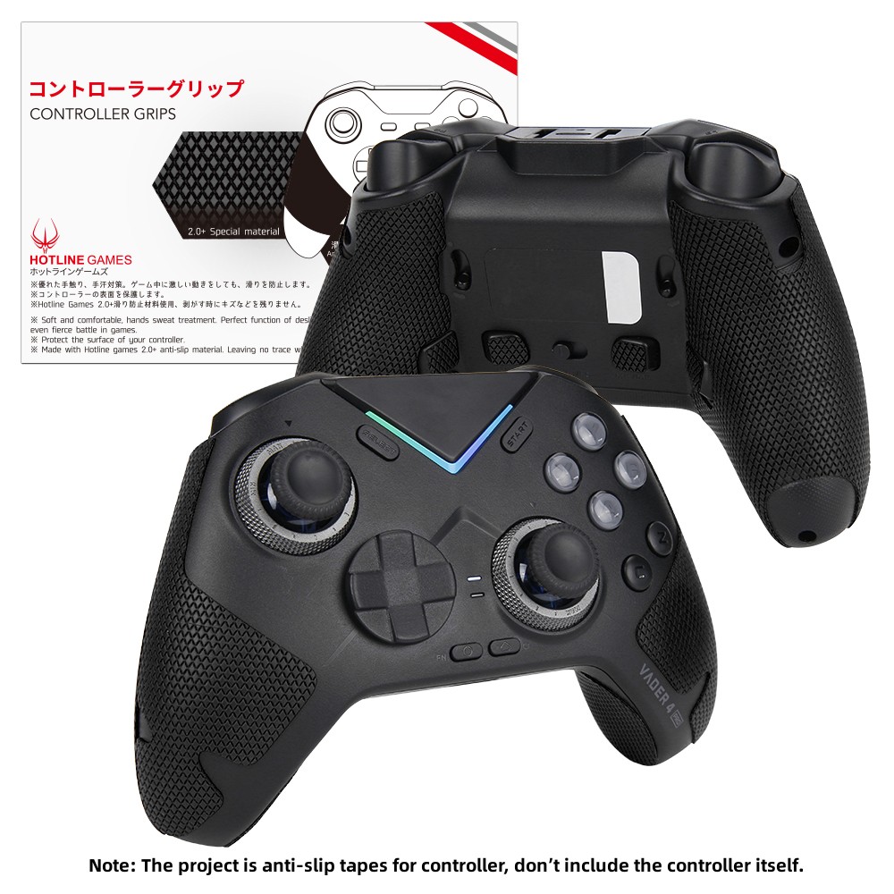 HOTLINE GAMES 2.0 PLUS Controller Grip Tape Compatible With Flydigi Vader 3 / 4 Pro Controller,Non-Slip,Moisture Wicking