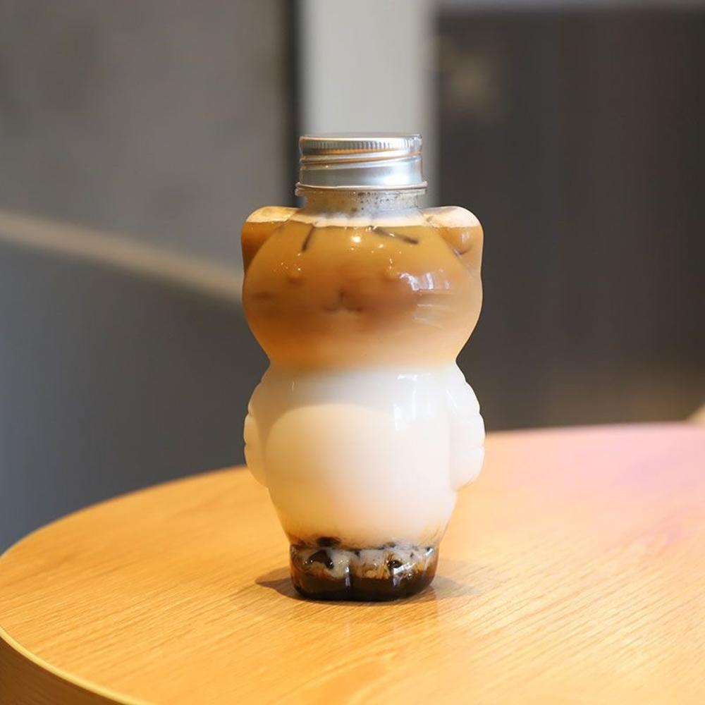 Water Bottle Kawaii Drinking Cup Transparent Juice Bottle Portable Beverage Bottle Milk Tea Coffee Bottle. 