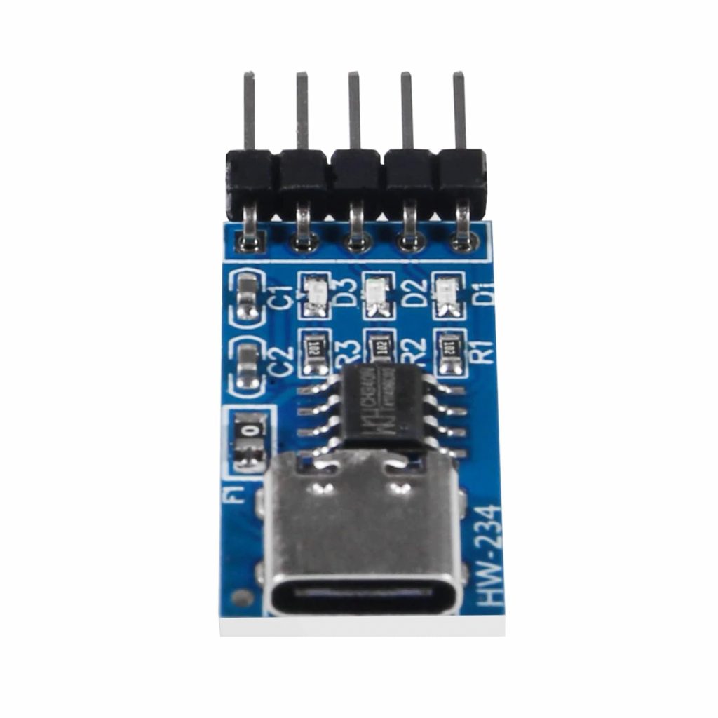 CH340 TYPE C Serial Port Module HW-234 CH340N TYPE-C Interface USB To TTL Serial Port Module CH340N DC 5V 3.3V 5 Pin Leads Header Type C USB To TTL CH340N Module Adapters