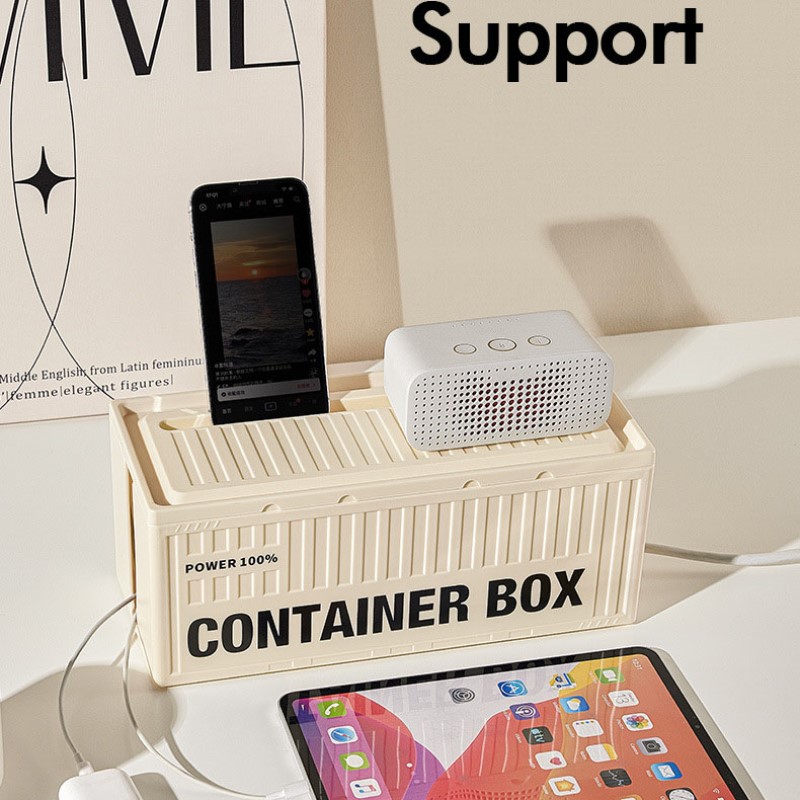 Cable Management Box With Lid Large Cable Organizer Box Cord Hider Box to Hide Surge Protector for Home Power Strip Holder. 