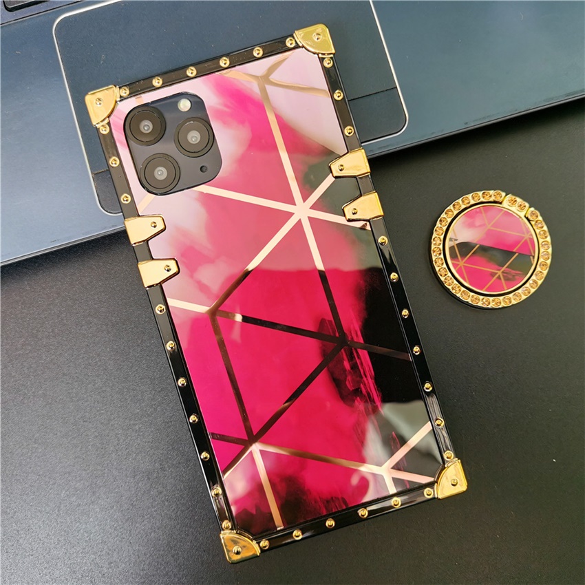 Luxury Glitter Gradient Geometric Square Cover Case For Xiaomi Redmi Note 11 PRO 10 PRO MAX 9 9A 9C 10 10A 10C POCO X3 GT M3 M4. 