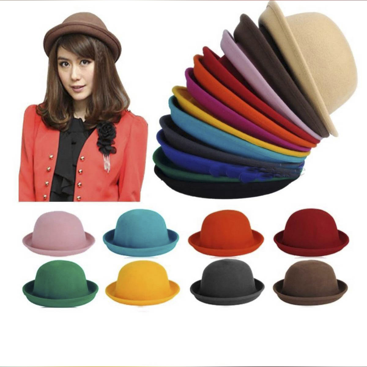 Womens small cheap bowler hat