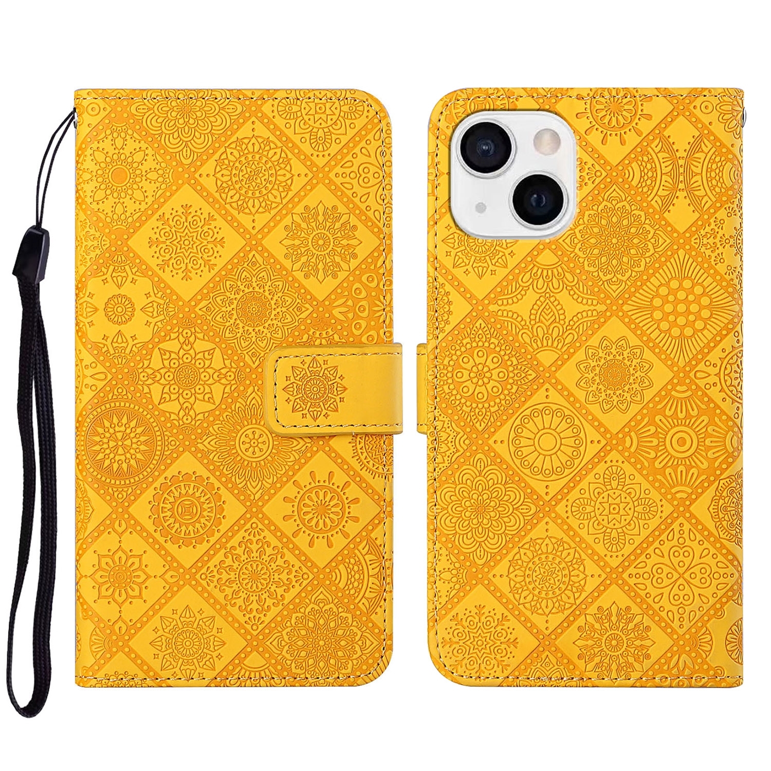 （COD)Ethnic Style Embossed Pattern Leather Phone Case For iPhone 15 Pro Max/iPhone 15 Pro/iPhone 15/iPhone 15 Plus