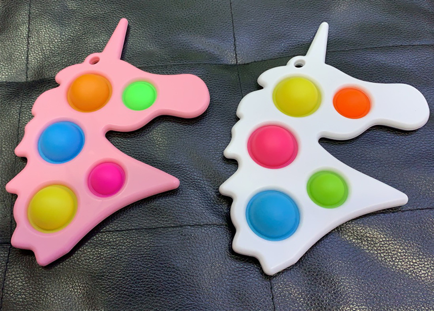 Baby Sensory Mini Fidget Toy Simple Dimple digits unicorn cheap keychain popit Push Bubble Color for Baby Early Development Concentration Training Board Early Learn pop it fidget toy. 