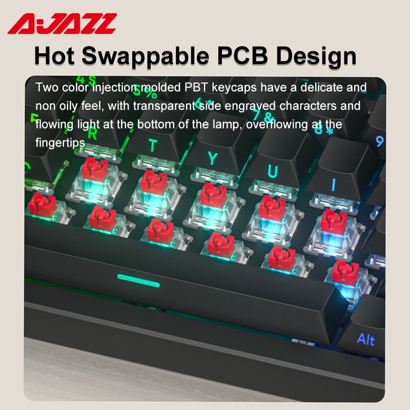 AJAZZ AK992 Mechanical Keyboard Bluetooth 2.4G Wireless RGB 100 Keys Hot Swap Ergonomic USB Keyboards For pro Gamer Laptop PC. 